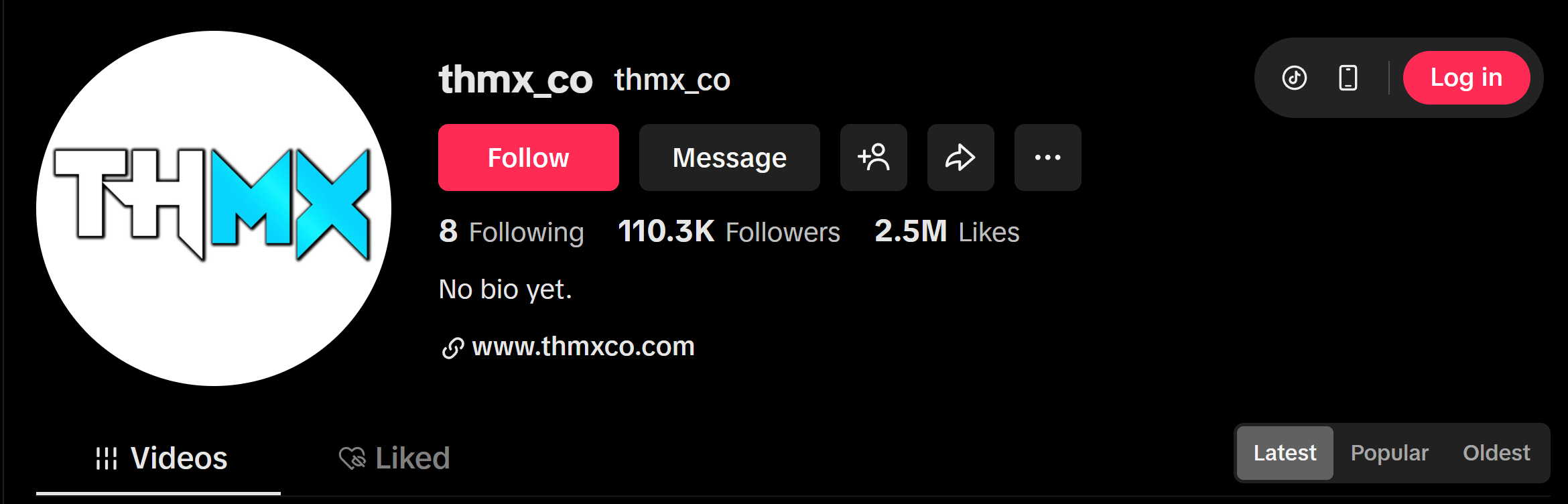 THMX TikTok Profile - @thmx_co